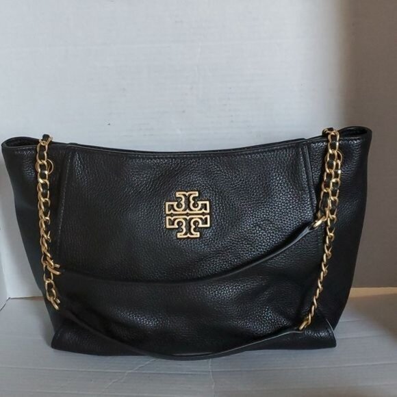 Tory Burch Leather Britten Slouch Bag Shoulder Tote Handbag WOMEN'S WOMAN'S - Picture 2 of 16